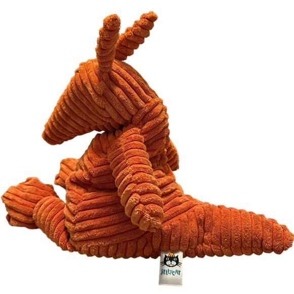 Jellycat Cordy Roy Aardvark Stuffed Animal Orange Corduroy Plush - Picture 4 of 6